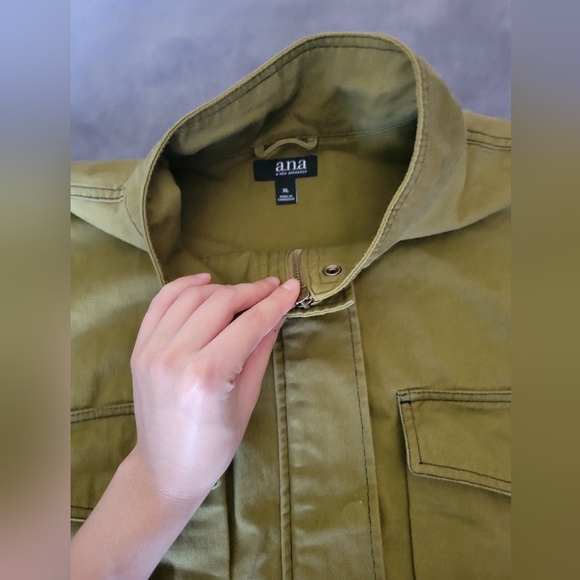 a.n.a military inspired oversized cropped jacket size XL - Picture 2 of 7